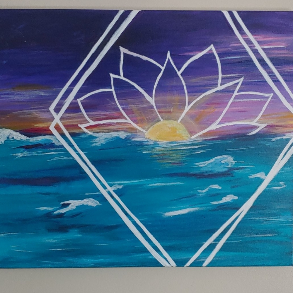Lotus flower Acrylic Painting-original artwork